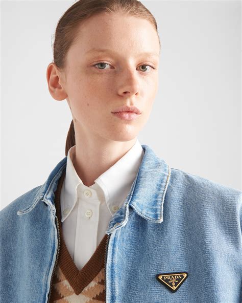 prada sky blue|Sky Blue Denim Jacket .